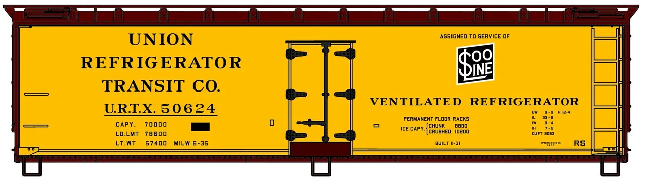 Accurail 4910 - 40' Wood Refrigerator Car Soo Line URTX 50624 - HO Scale Kit 3 Accurail 4910 - 40' Wood Refrigerator Car Soo Line URTX 50624 - HO Scale Kit