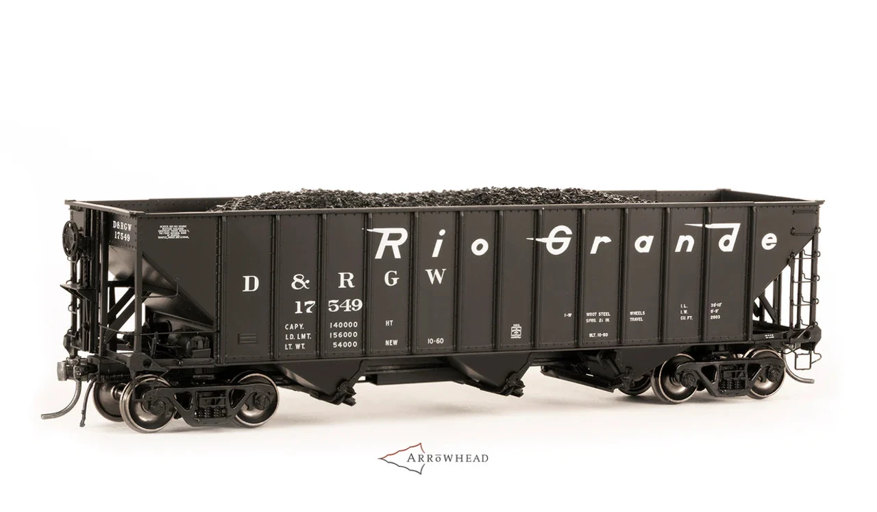 Arrowhead Models 1020-04 - As Delivered '10-1960', Committee Design Hopper Denver & Rio Grande Western (D&RGW) 17534 - HO Scale 3 Arrowhead Models 1020-04 - As Delivered '10-1960', Committee Design Hopper Denver & Rio Grande Western (D&RGW) 17534 - HO Scale