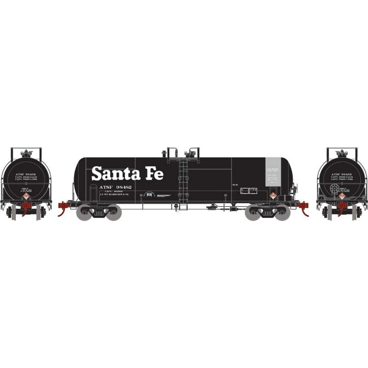 Athearn RTR 15945 - RTC 20,900 Gallon Tank Atchison, Topeka And Santa Fe (ATSF) 98482 - HO Scale 3 Athearn RTR 15945 - RTC 20,900 Gallon Tank Atchison, Topeka And Santa Fe (ATSF) 98482 - HO Scale