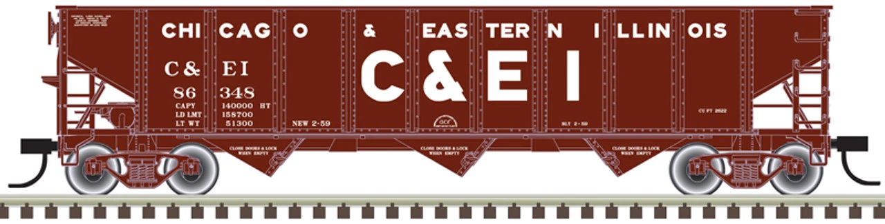 Atlas 20006922 - AAR 70 Ton 3-Bay Open Hopper Chicago & Eastern Illinois (C&EI) 86538 - HO Scale 3 Atlas 20006922 - AAR 70 Ton 3-Bay Open Hopper Chicago & Eastern Illinois (C&EI) 86538 - HO Scale