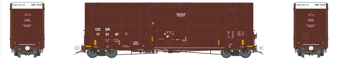 Aurora Miniatures 305031 - Gunderson 6276 50' Plate F Boxcar Crab Orchard And Egyptian Railroad (COER) 101376 - HO Scale 3 Aurora Miniatures 305031 - Gunderson 6276 50' Plate F Boxcar Crab Orchard And Egyptian Railroad (COER) 101376 - HO Scale
