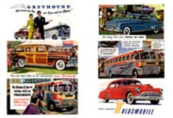 JL Innovative 172 - Auto & Transportation Billboard Signs - 1940s-50s (6 Signs) - HO Scale