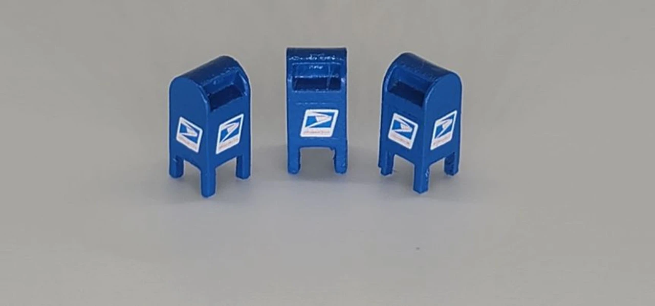 JL Innovative 804 - U.S. Mail Street Box 1993-Present Blue Qty3 - HO Scale 3 JL Innovative 804 - U.S. Mail Street Box 1993-Present Blue Qty3 - HO Scale