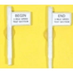 JL Innovative 849 - Custom Right Of Way Signs - Begin/End 3 Mile Test - HO Scale