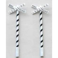 JL Innovative 857 - Custom "Tiger Striped" Steam Era Crossbuck(2) - HO Scale