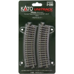 Kato 2-280 - 370mm (14 9/16") Radius 22.5º Curve Track [4 Pcs] - HO Scale