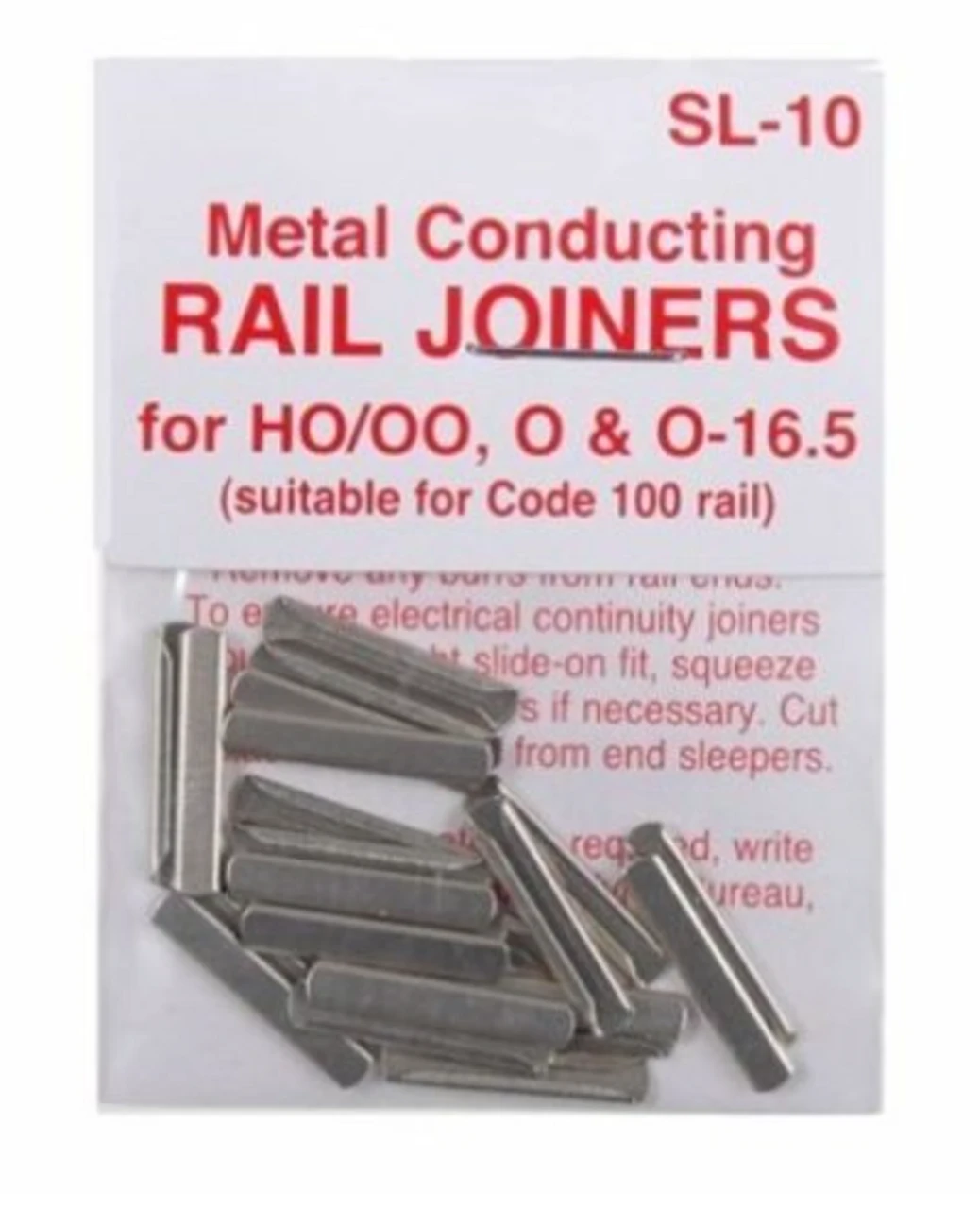 PECO SL-10 - Metal Conducting Rail Joiners For Code 100 - HO Scale 3 PECO SL-10 - Metal Conducting Rail Joiners For Code 100 - HO Scale