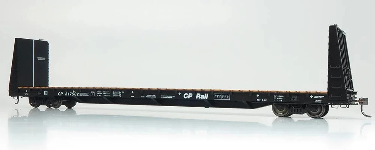 Rapido 147002A - Marine Industries 66' Bulkhead Flatcar Canadian Pacific (CP) 317410 - HO Scale 3 Rapido 147002A - Marine Industries 66' Bulkhead Flatcar Canadian Pacific (CP) 317410 - HO Scale