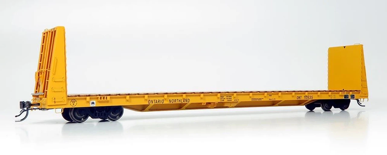 Rapido 147007A - Marine Industries 66' Bulkhead Flatcar Ontario Northland (ONT) 10540 - HO Scale 3 Rapido 147007A - Marine Industries 66' Bulkhead Flatcar Ontario Northland (ONT) 10540 - HO Scale