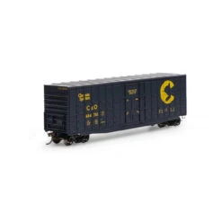 Athearn Roundhouse 88081 - 50' Waffle High Cube Plug Door Box Chessie (C&O) 484781 - HO Scale