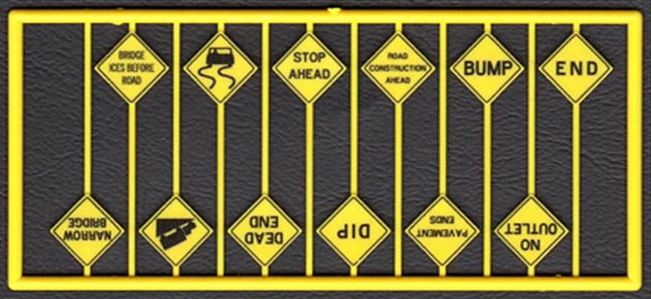 Tichy Train Group 8256 - Written Road Path Warning Signs - HO Scale 3 Tichy Train Group 8256 - Written Road Path Warning Signs - HO Scale