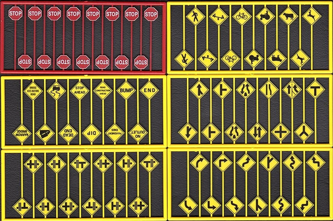 Tichy Train Group 8257 - Modern Road Signs Assortment 75 Pcs - HO Scale 3 Tichy Train Group 8257 - Modern Road Signs Assortment 75 Pcs - HO Scale