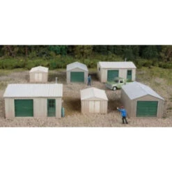 Walthers Cornerstone 933-4123 - Metal Yard Sheds - HO Scale Kit