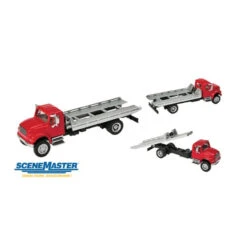 Walthers SceneMaster 949-11591 - Intl 4900 Roll On/Off Flatbed - Red - HO Scale