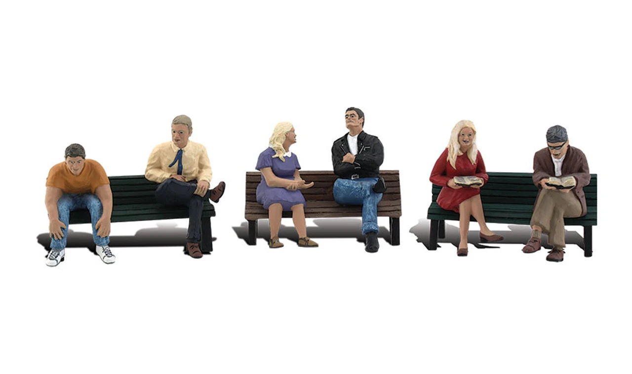 Woodland Scenics #1924 -People On Benches - HO Scale 3 Woodland Scenics #1924 -People On Benches - HO Scale
